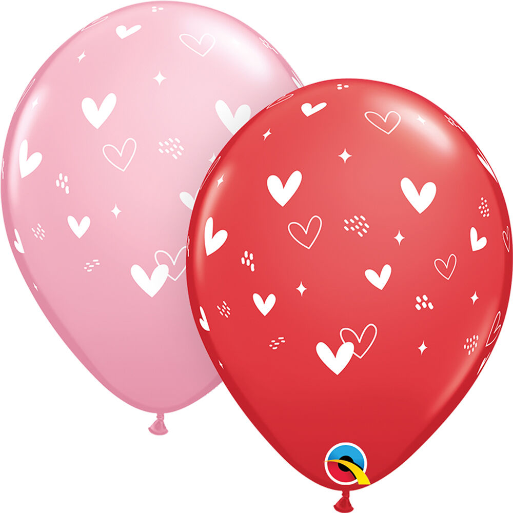 Hearts & Speckles 11″ Latex Balloons (50 count)