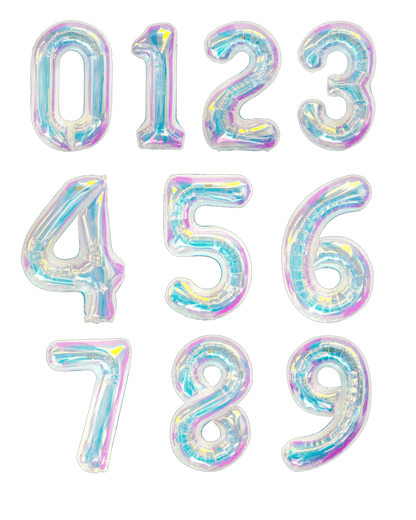 34" Balloon Numbers - Iridescent - Winner Party