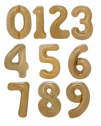 34" Balloon Numbers - Matte Gold - Winner Party
