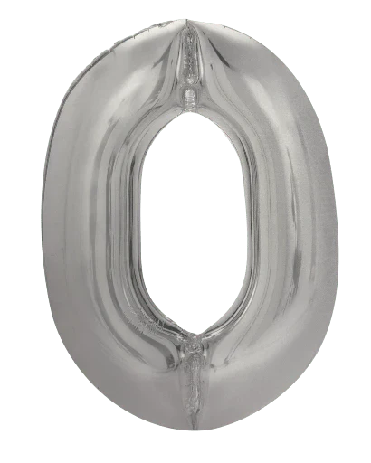 34" Balloon Numbers - Matte Silver - Winner Party