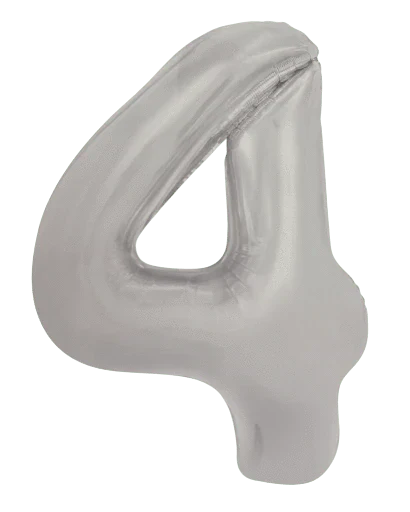 34" Balloon Numbers - Matte Silver - Winner Party
