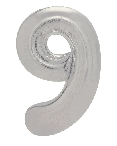 34" Balloon Numbers - Matte Silver - Winner Party