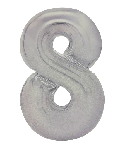 34" Balloon Numbers - Matte Silver - Winner Party