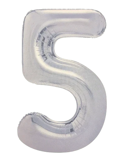 34" Balloon Numbers - Matte Silver - Winner Party