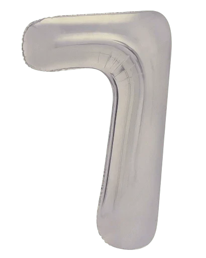34" Balloon Numbers - Matte Silver - Winner Party