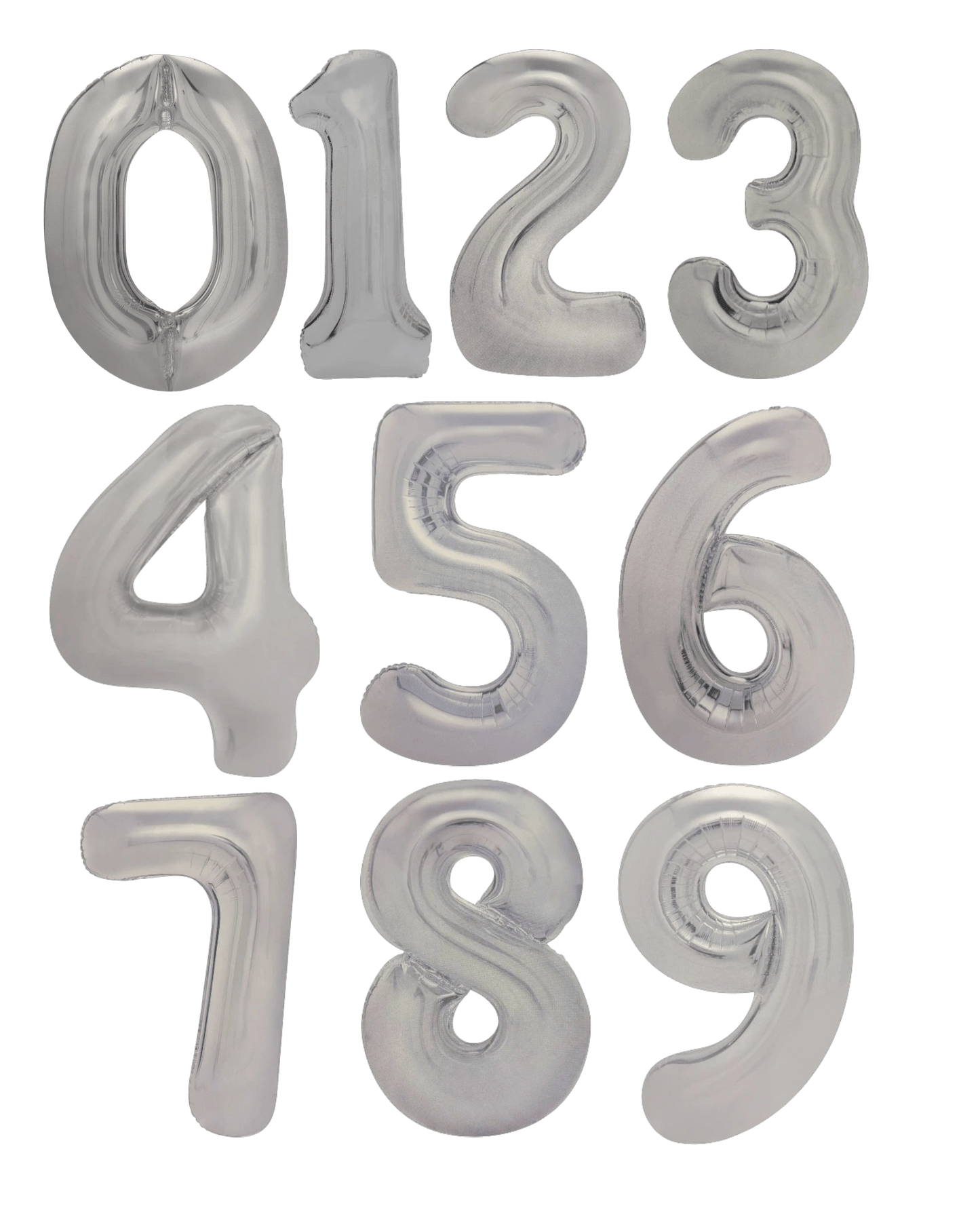 34" Balloon Numbers - Matte Silver - Winner Party