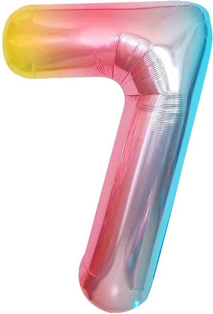 34" Balloon Numbers - Pastel Rainbow - Party America
