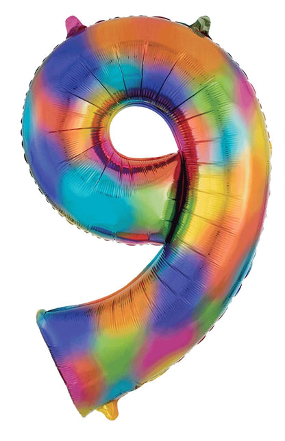 34" Balloon Numbers - Rainbow - Party America