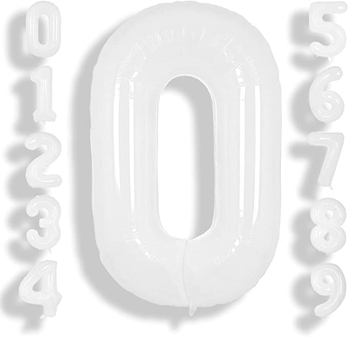 34" Balloon Numbers - White - Winner Party