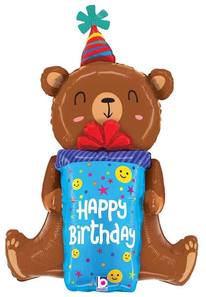 34" Birthday Smiley Gift Bear - Betallic