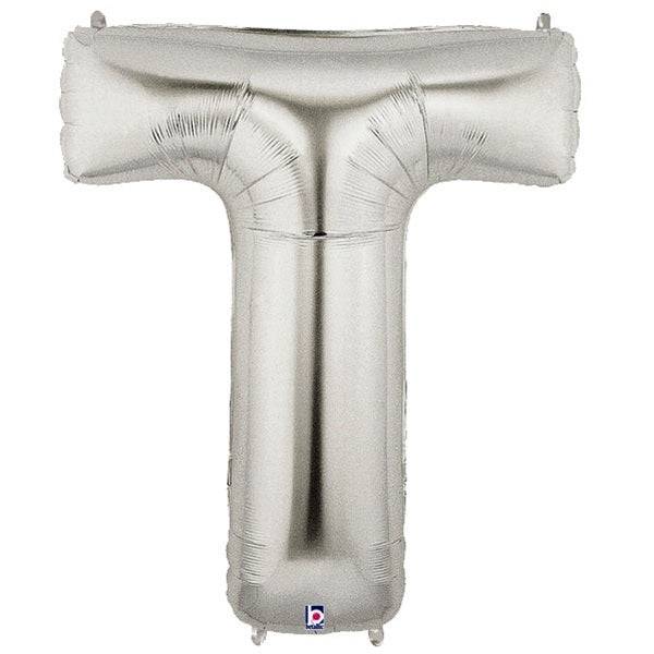 34" Megaloon Letter T - Silver - Betallic