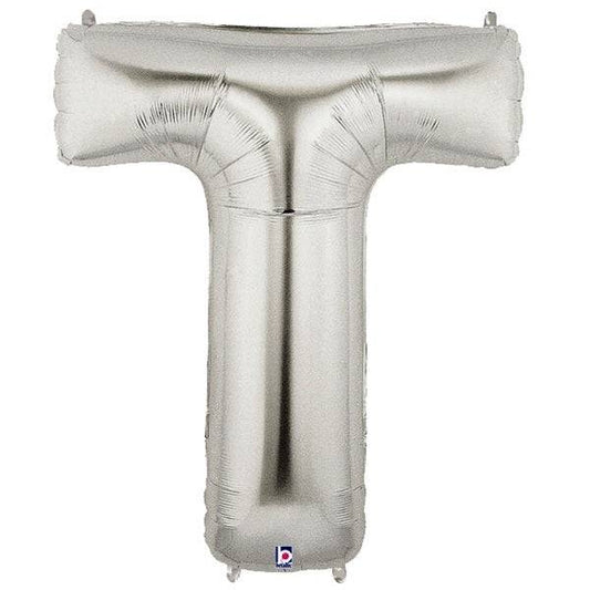 34" Megaloon Letter T - Silver - Betallic