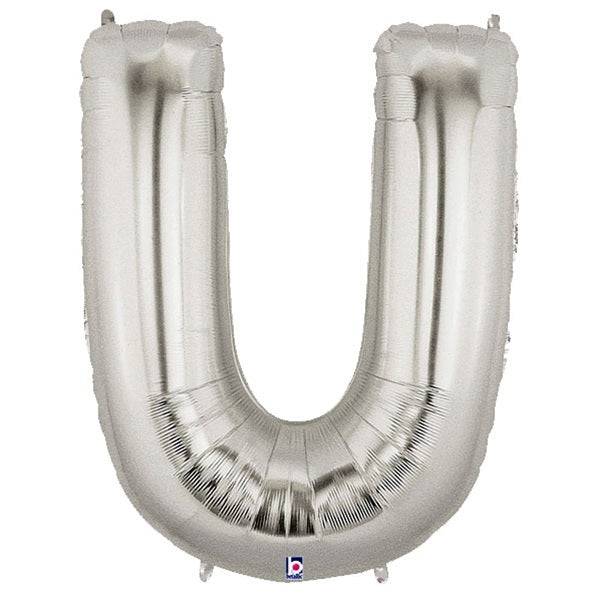 34" Megaloon Letter U - Silver - Betallic