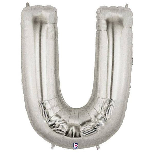 34" Megaloon Letter U - Silver - Betallic