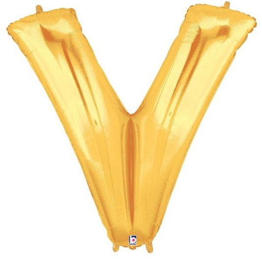 34" Megaloon Letter V - Gold - Betallic