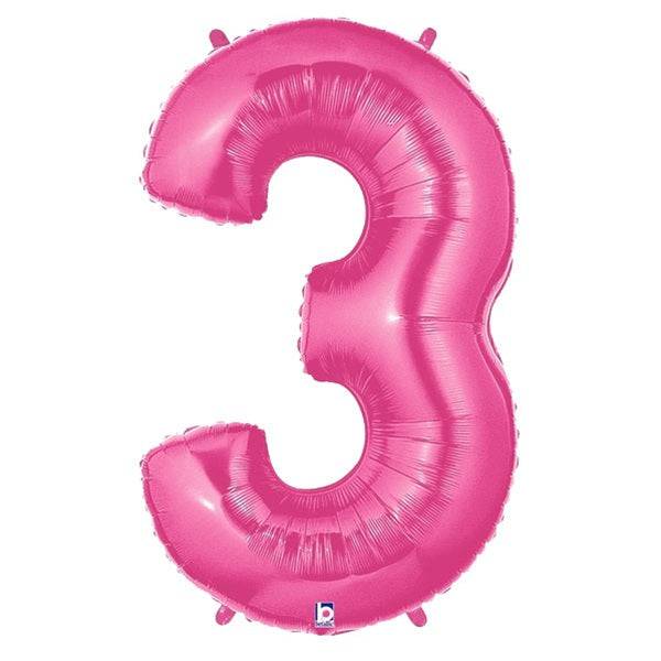 34" Megaloon Number 3 - Pink - Betallic
