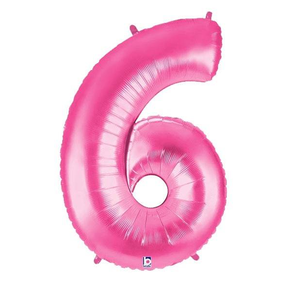 34" Megaloon Number 6 - Pink - Betallic