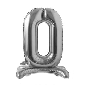 34" Standing Number Balloon - Silver - Winner Party