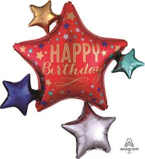 35" Birthday Satin Star Cluster - Anagram