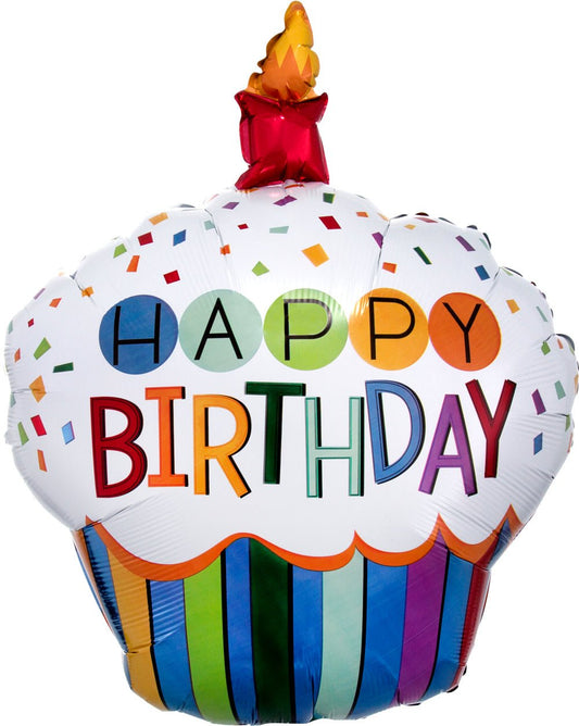 36" Rainbow Birthday Cupcake - Anagram