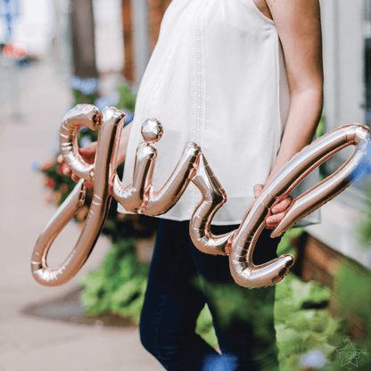 26" Girl Script Balloon - Rose Gold - Northstar Balloons