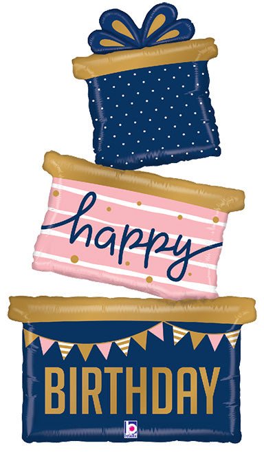 37" Navy Birthday Gift Trio - Betallic