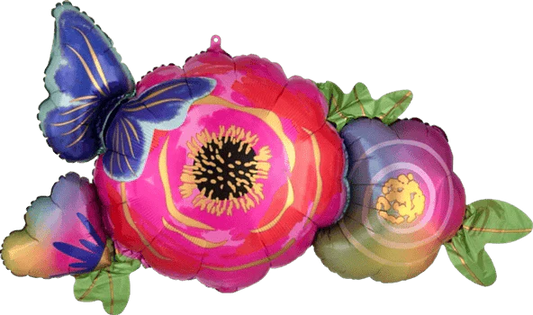 37" Satin Infused Flower & Butterfly - Anagram
