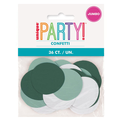 Light Green, Dark Green, White Jumbo Confetti