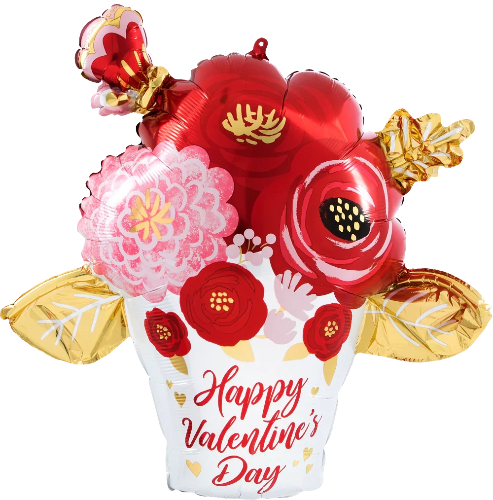 Happy Valentine's Day Satin Flowers 26″ Balloon
