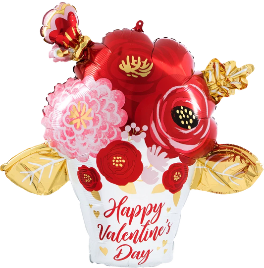 Happy Valentine's Day Satin Flowers 26″ Balloon