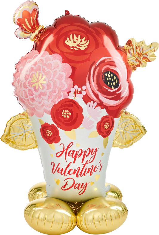 Happy Valentine's Day Airloonz Flower Bouquet Balloon