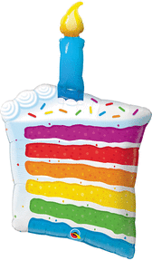 Rainbow Cake & Candle 42″ Balloon