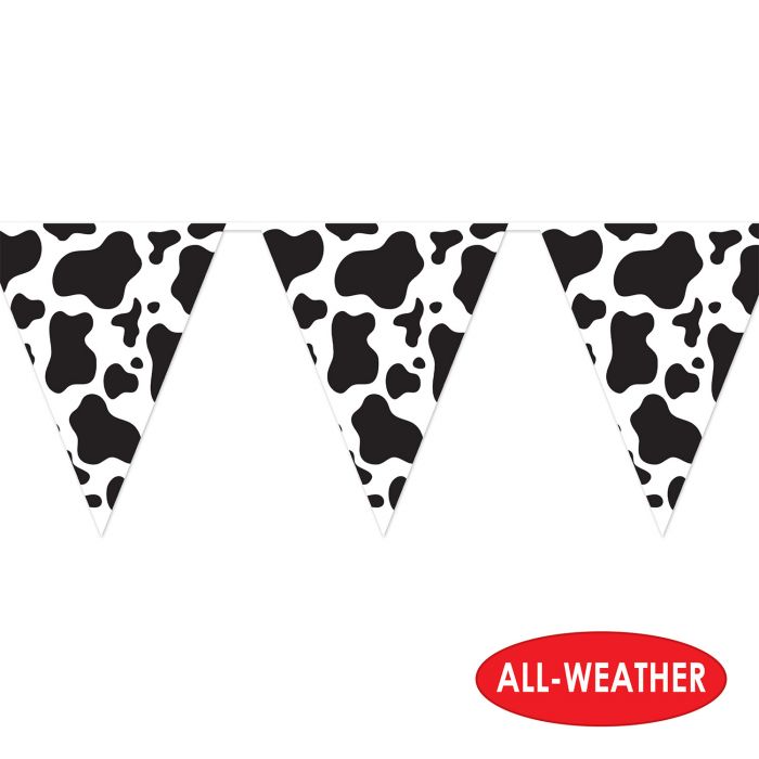 Cow Print Pennant Banner