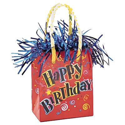 5.7oz Balloon Weight - Happy Birthday Tote - Unique