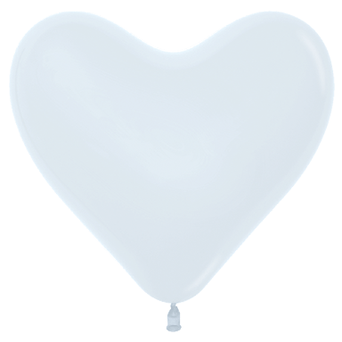 6" Fashion White Heart - (100ct) - Sempertex