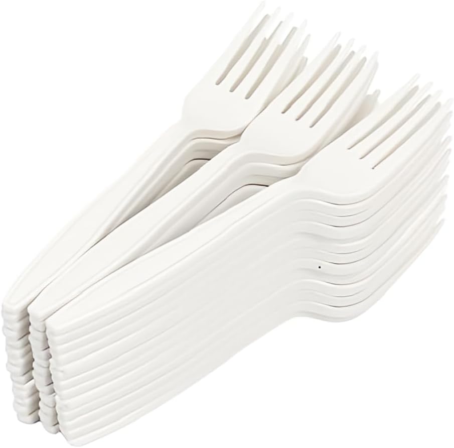 6" Plastic Forks - White (45ct) - Axxion