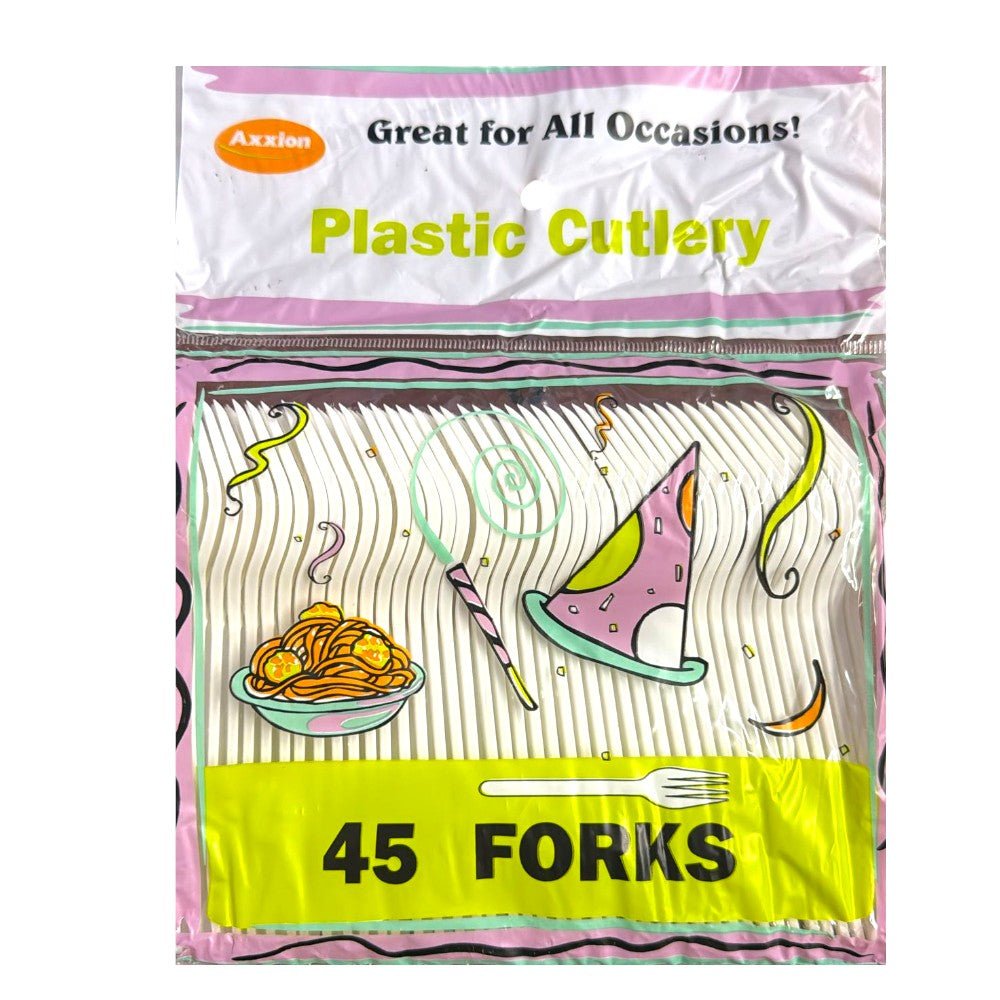 6" Plastic Forks - White (45ct) - Axxion