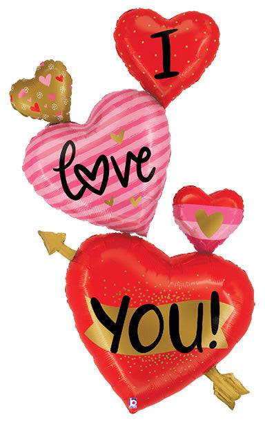 65" I Love You Hearts - Betallic