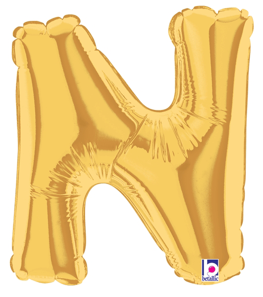 7" Megaloon Jr. Letter N - Gold (5ct) - Betallic