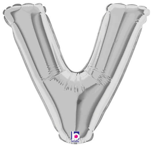 7" Megaloon Jr. Letter V - Silver (5ct) - Betallic