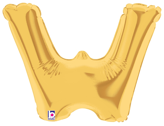 7" Megaloon Jr. Letter W - Gold (5ct) - Betallic