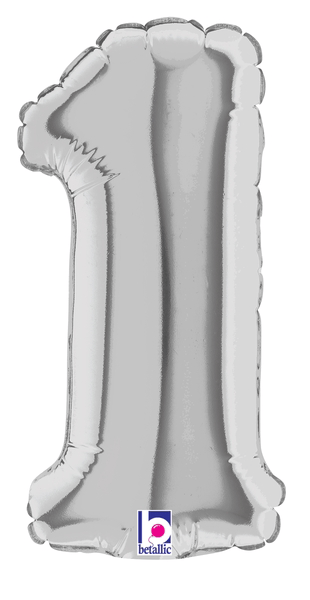7" Megaloon Jr. Number 1 - Silver (5ct) - Betallic