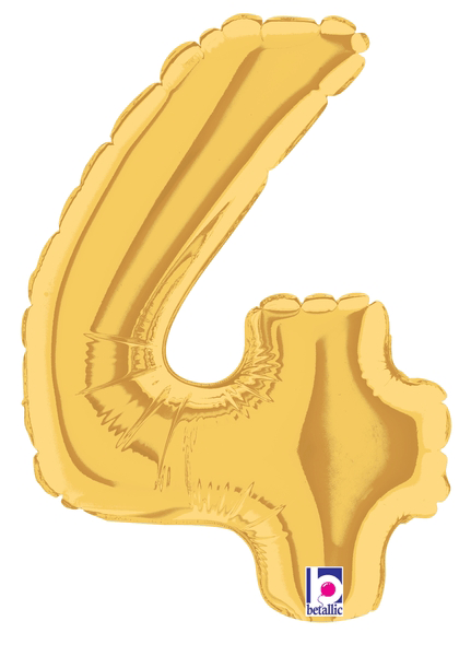 7" Megaloon Jr. Number 4 - Gold (5ct) - Betallic