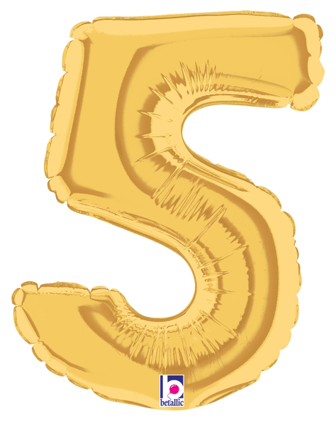 7" Megaloon Jr. Number 5 - Gold (5ct) - Betallic