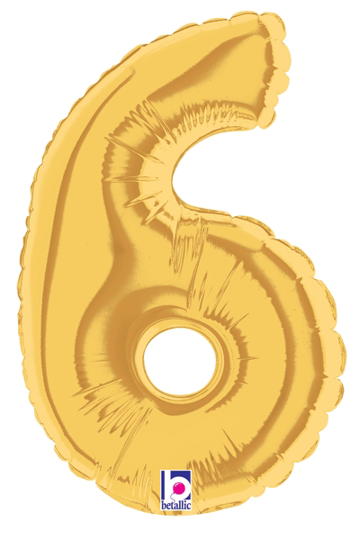 7" Megaloon Jr. Number 6 - Gold (5ct) - Betallic