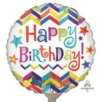 9" Happy B-day Chevron Star (25ct) - Anagram
