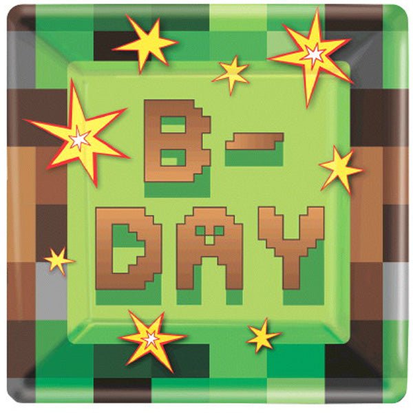 9" Paper Plates - Minecraft TNT Party (8ct) - Amscan