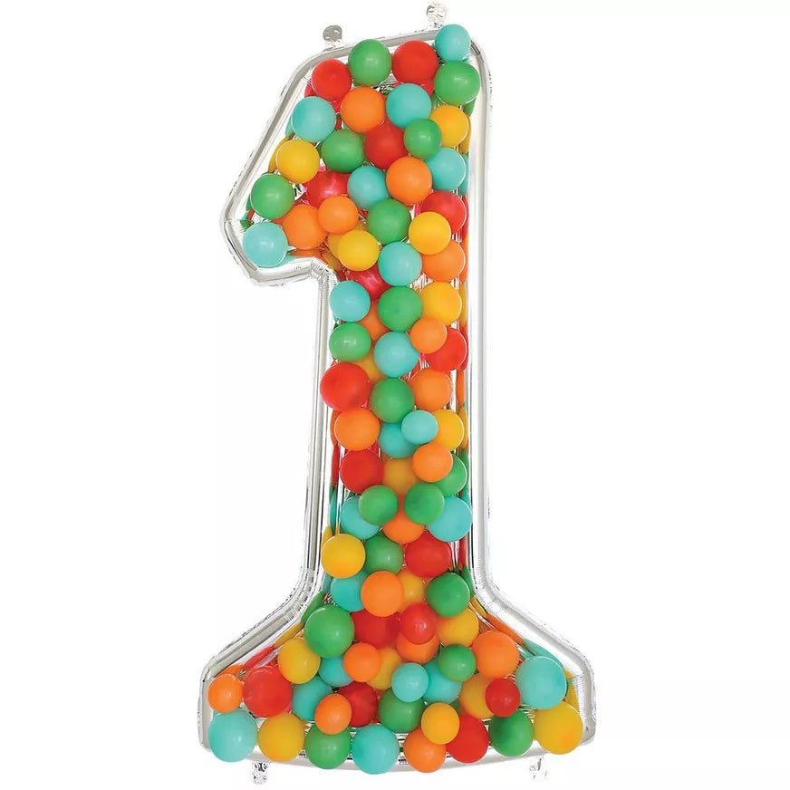 Number 1 BalloonFormz Silver 54″ Balloon