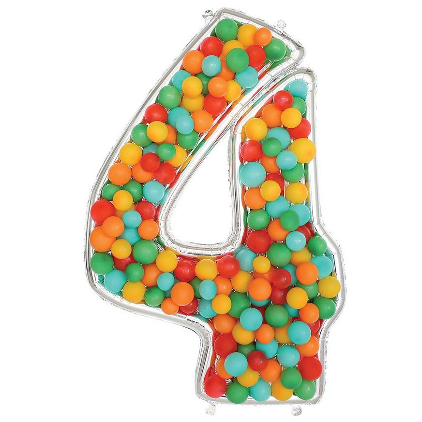 Number 4 BalloonFormz Silver 54″ Balloon