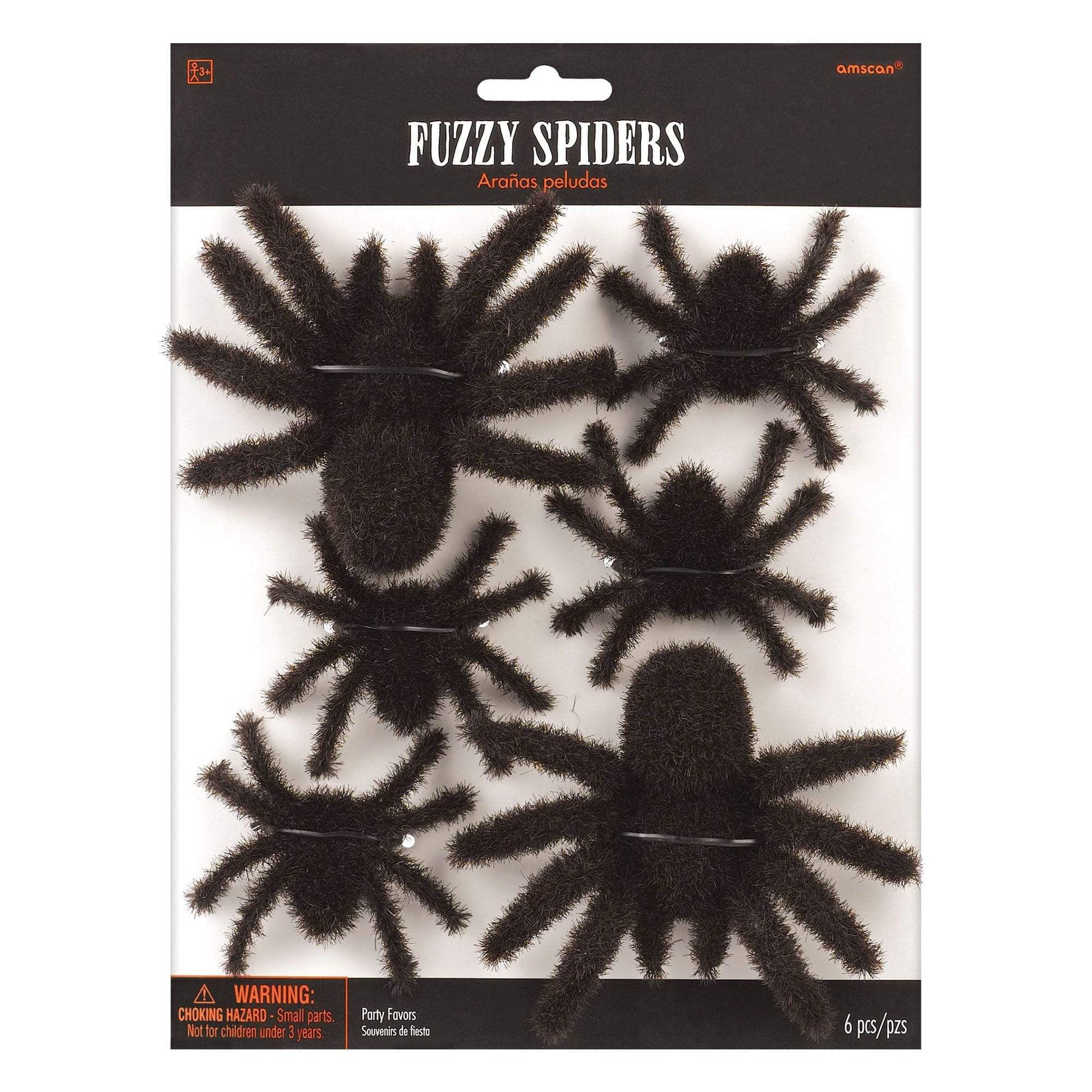 Amscan Fuzzy Spider Decorations Multi-Pack
